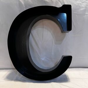 Black Metal 3D Letter Sign - Letter C - 12.25” x 10.5”